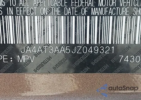 2018 Mitsubishi Eclipse Cross Es from USA, damaged, VIN JA4AT3AA5JZ049321